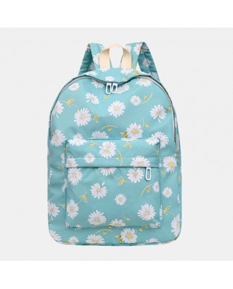 Women Nylon Daisy Casual Campus Backpack School Bag