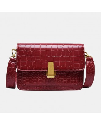 Women Vintage Lizard Grain Crossbody Bag Shoulder Bag