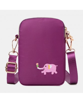 Women Mini Elephant Pattern Multifunctional Shoulder Bag Crossbody Bag Phone Bag