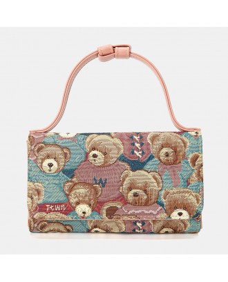 Women Bear Pattern 5 Card Slots Chain Phone Purse Crossbody Bag