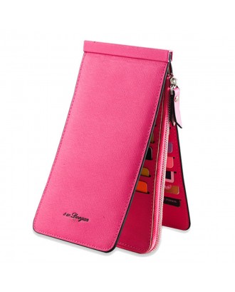 Women Men 26 Multi Card Holder Ultra Thin PU Leather Zipper Business Card Case 5.5'' Phone Bags