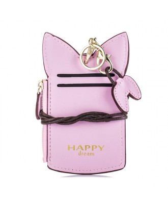 Cute Cartoon Pure Color Card Holder Coin Purse For Women